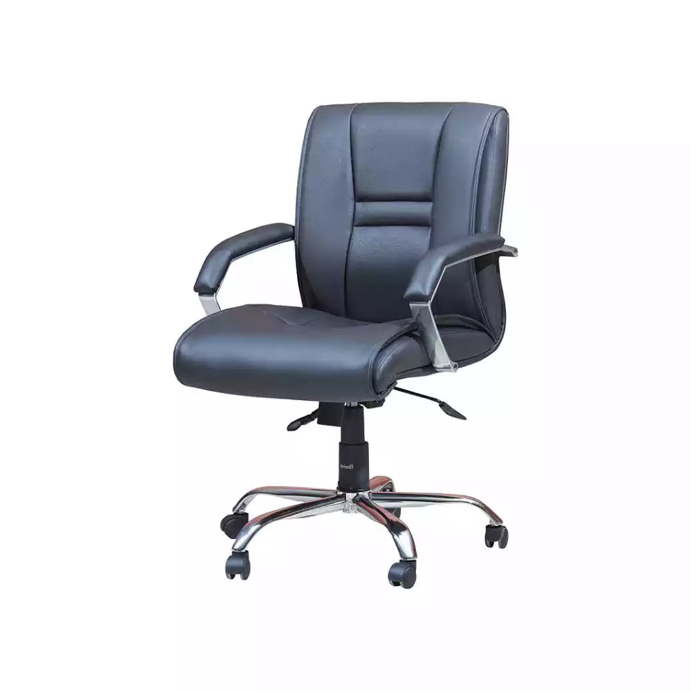Office Chair With Adjustable Height  and Lumbar Support, Black Color